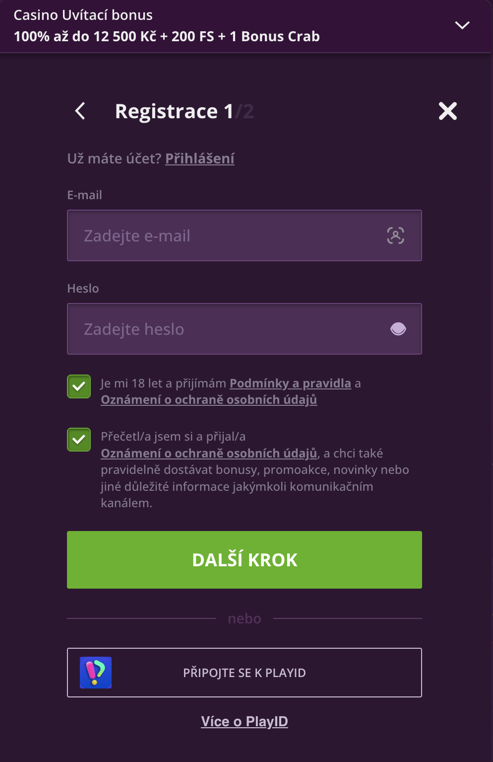 malina casino registrace